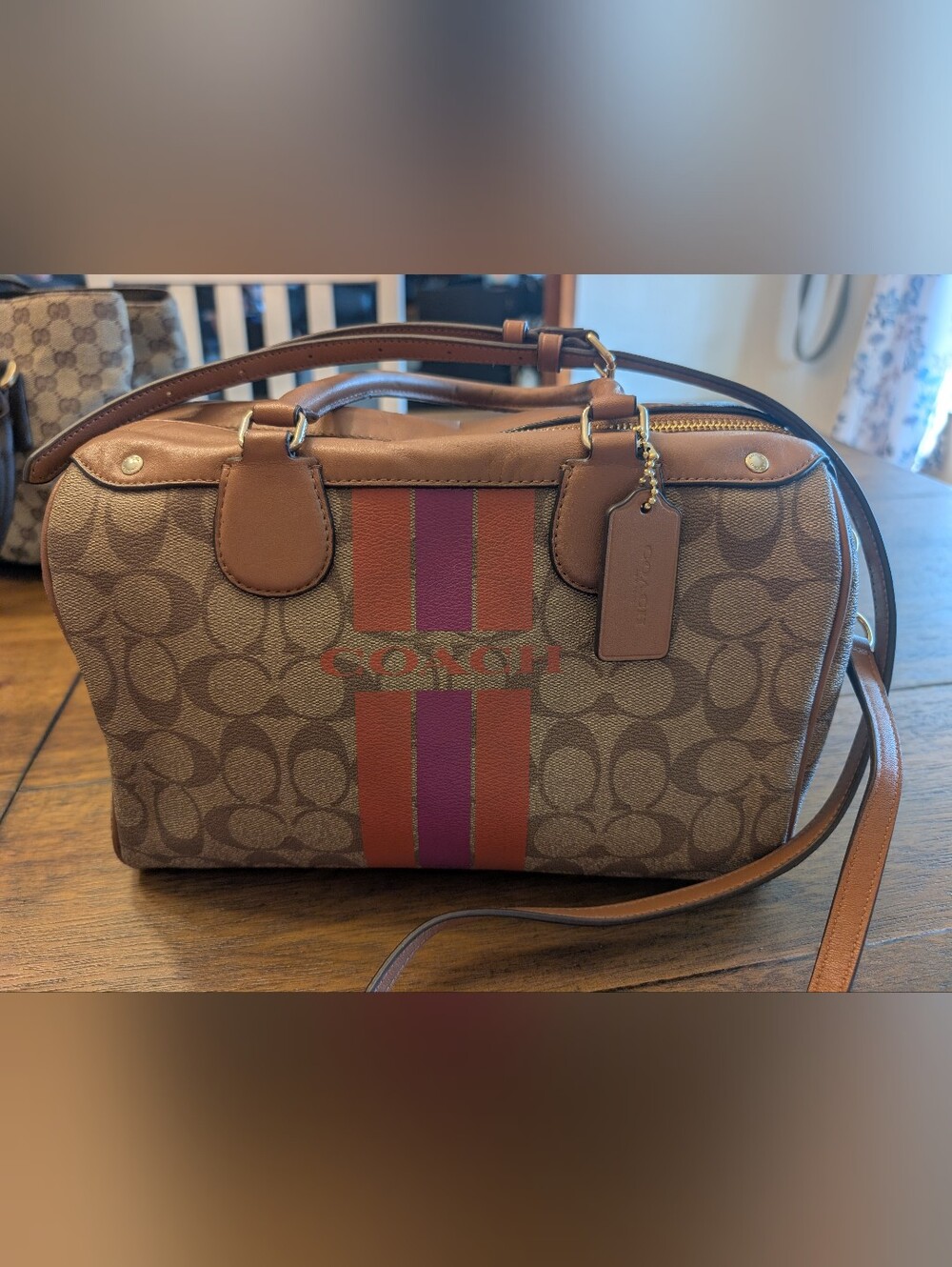 Coach Signature Varsity Stripe Bennett Satchel